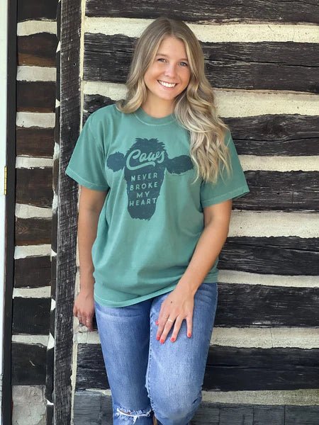 "Cows Never Broke My Heart" Unisex Tees (CLEARANCE) Last Ones! - Wander Together Outfitters
