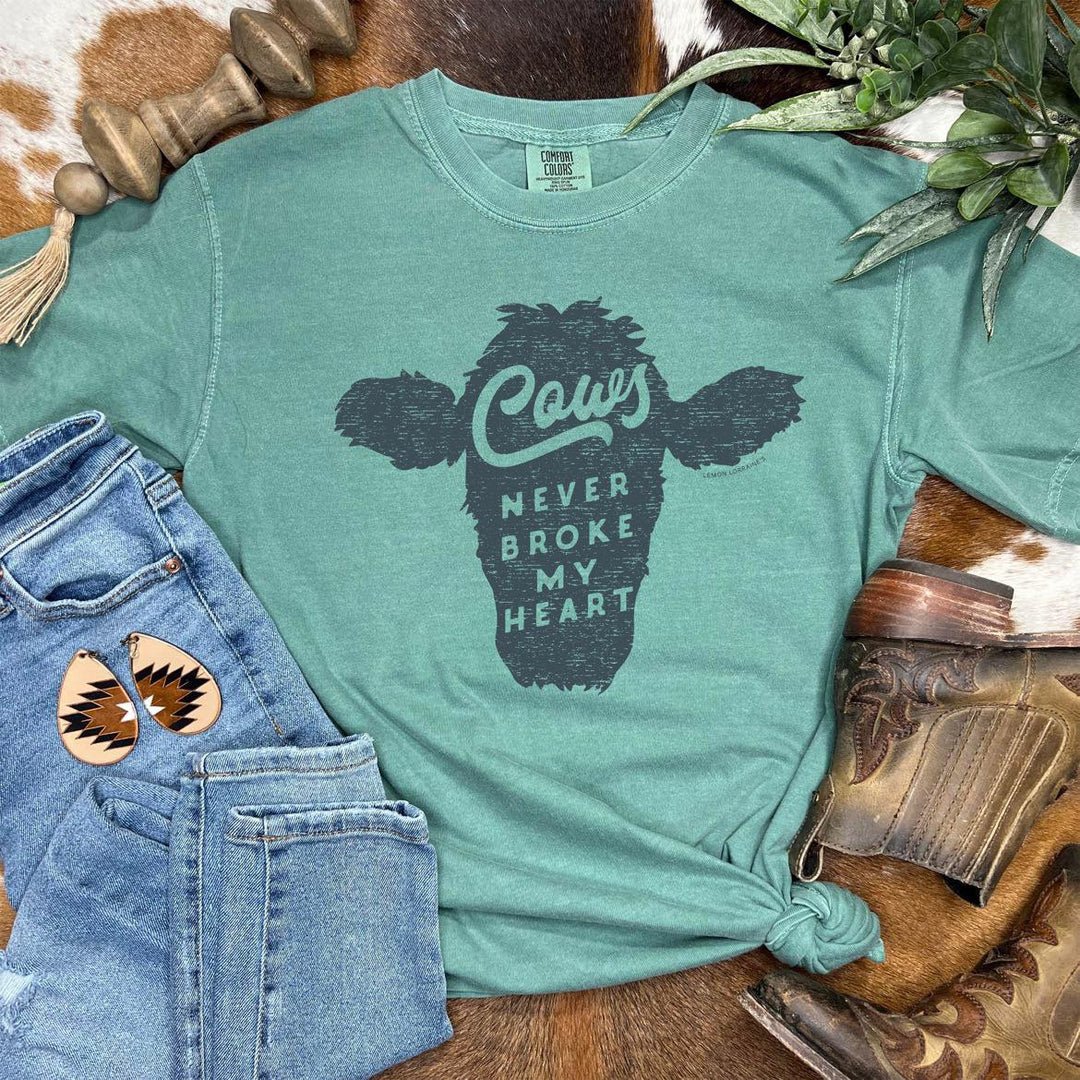 "Cows Never Broke My Heart" Unisex Tees (CLEARANCE) Last Ones! - Wander Together Outfitters
