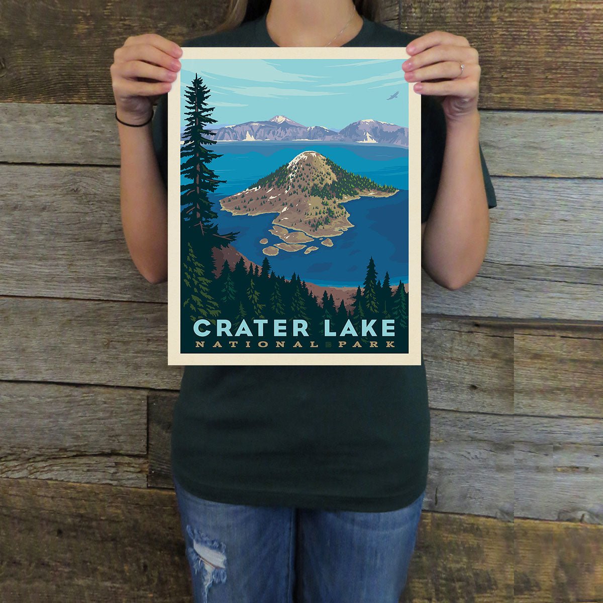 Crater Lake National Park: Watchman Peak Trail (63 National Parks) Art Print - Wander Together Outfitters