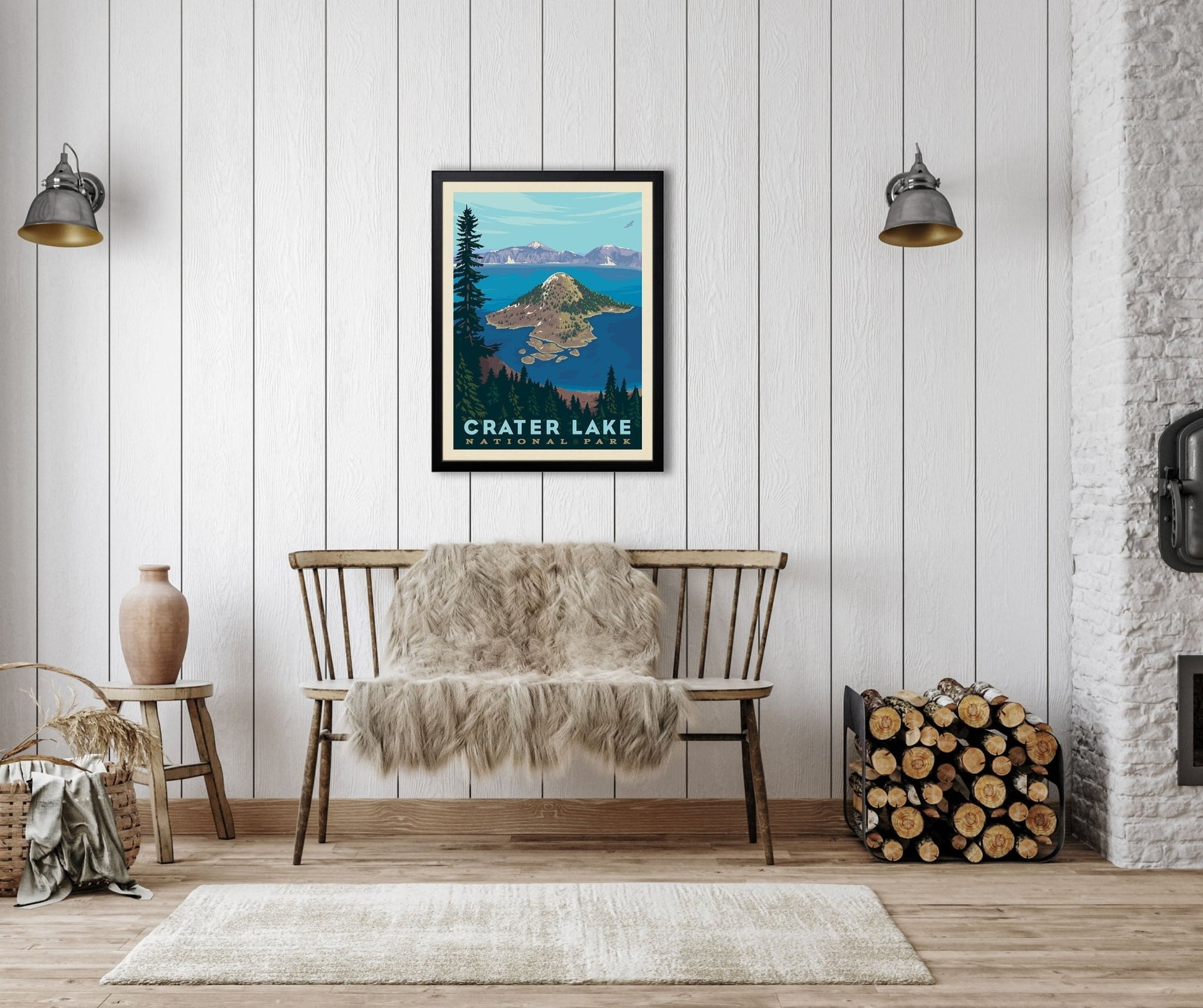 Crater Lake National Park: Watchman Peak Trail (63 National Parks) Art Print - Wander Together Outfitters