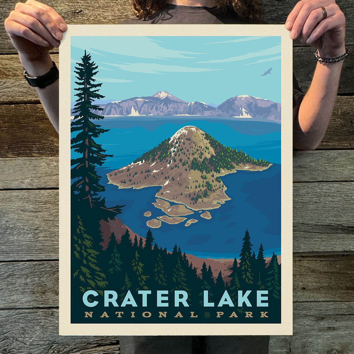 Crater Lake National Park: Watchman Peak Trail (63 National Parks) Art Print - Wander Together Outfitters
