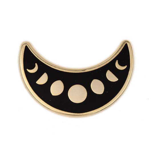 Crescent Moon Phases Gold Pin - Wander Together Outfitters