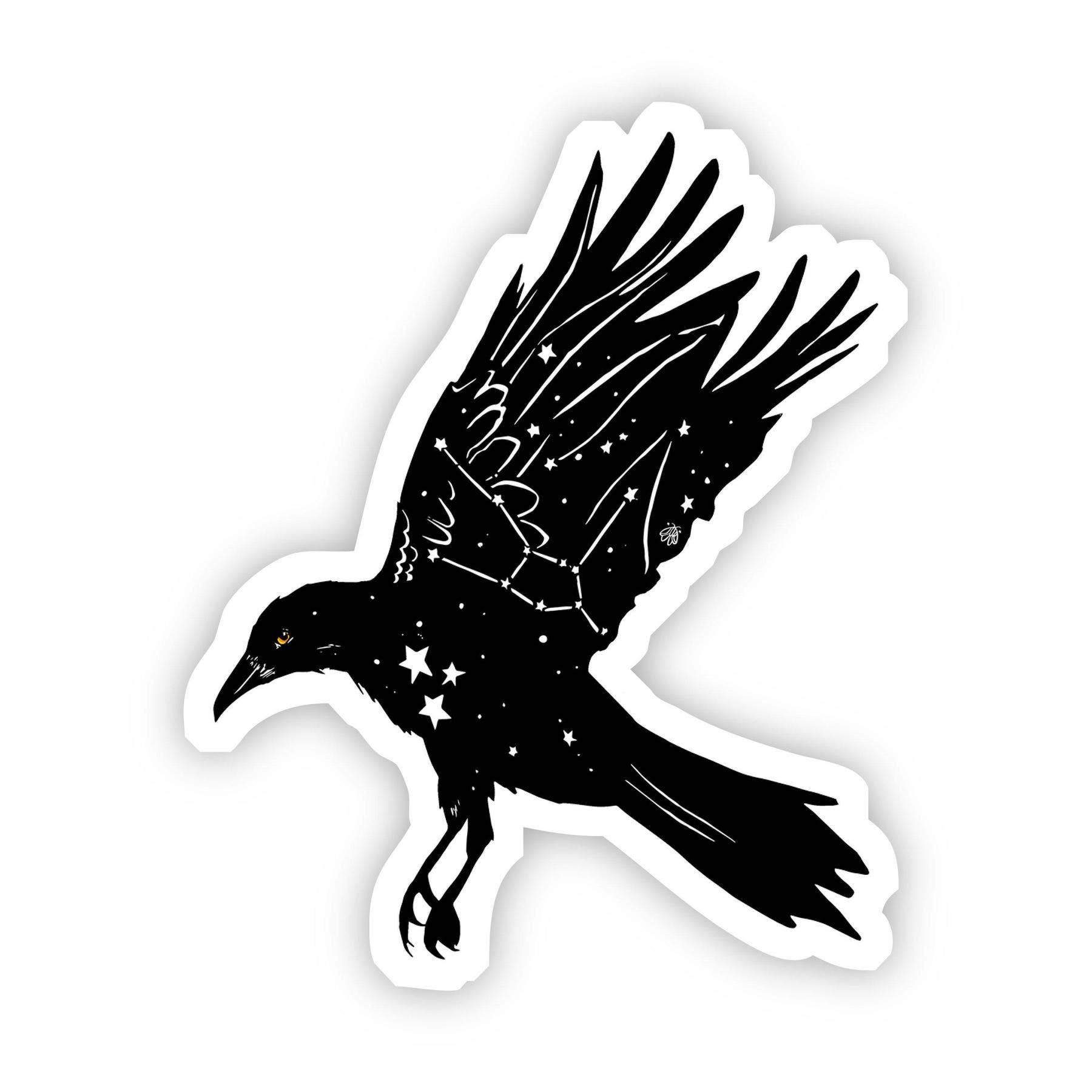 Crow with Stars Sticker - Wander Together Outfitters