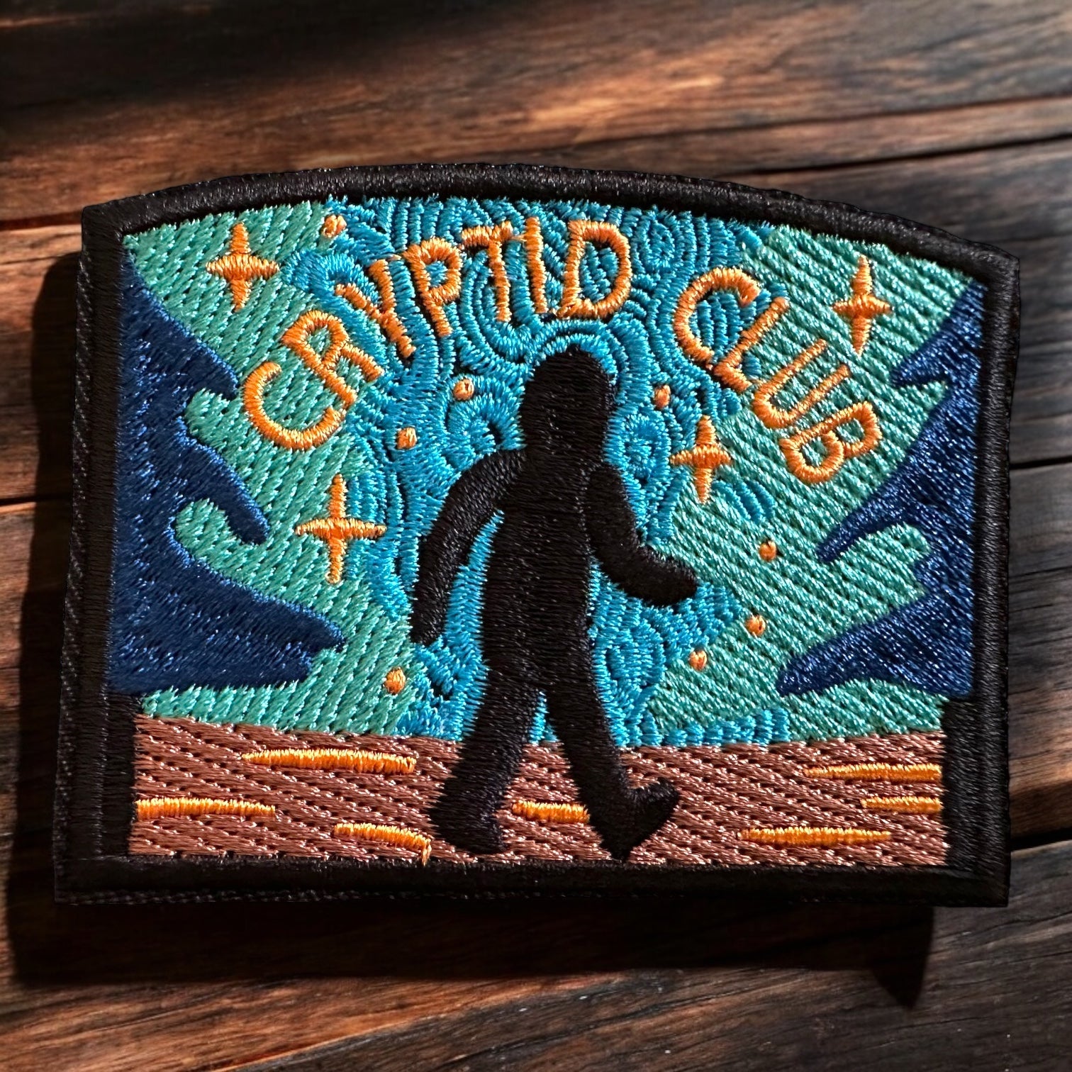 Cryptid Club Bigfoot and Loch Ness, Mothman Iron On Patches - Wander Together Outfitters
