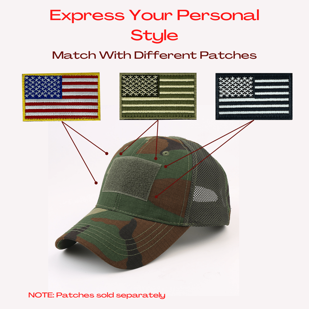 Customizable Tactical Patch Hat with Adjustable Strap: Black or Green - Wander Together Outfitters