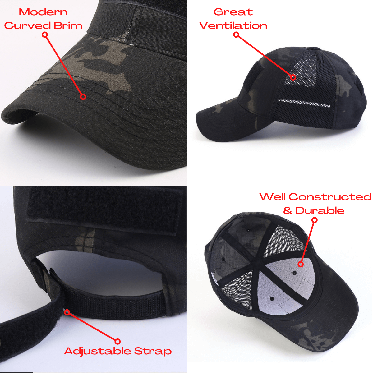 Customizable Tactical Patch Hat with Adjustable Strap: Black or Green - Wander Together Outfitters