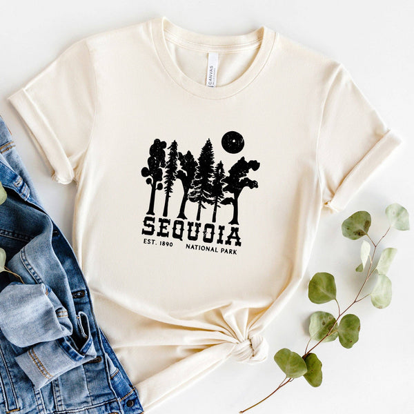“Sequoia National Parks” Unisex Vintage Unisex T-shirt (Ivory or Amy Green)