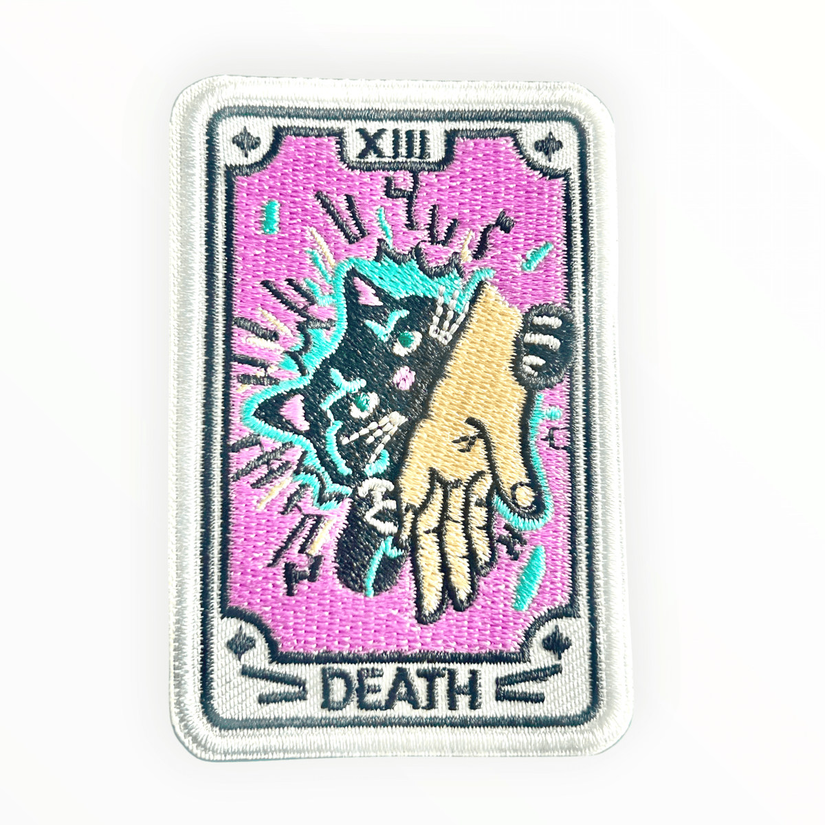 Death Cat Tarot Card Iron On Patch - Wander Together Outfitters