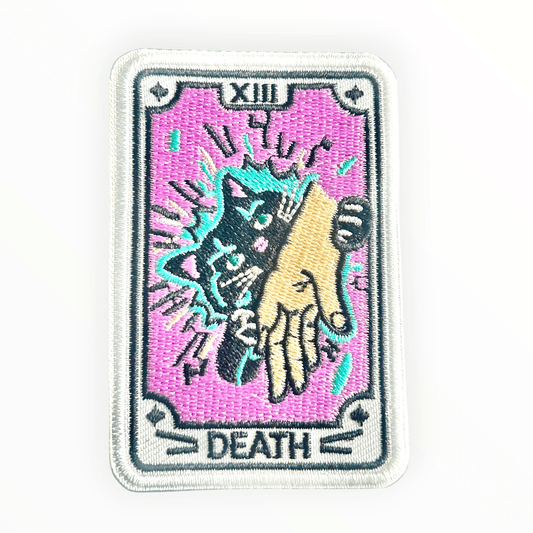 Death Cat Tarot Card Iron On Patch - Wander Together Outfitters