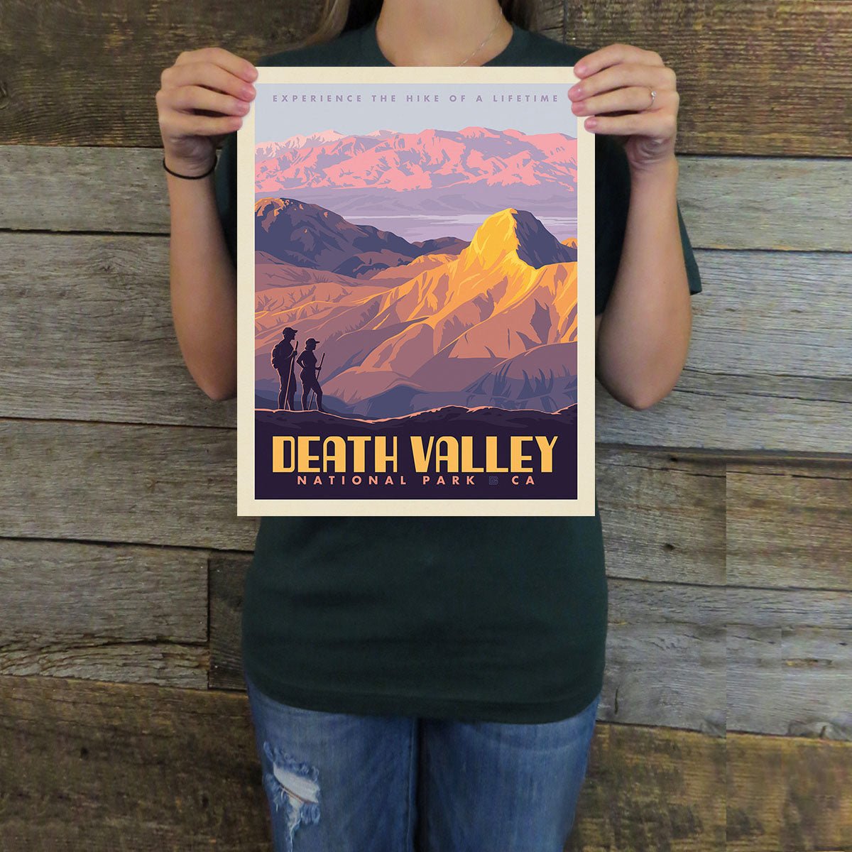 Death Valley National Park: Hikers (63 National Parks) Art Print - Wander Together Outfitters