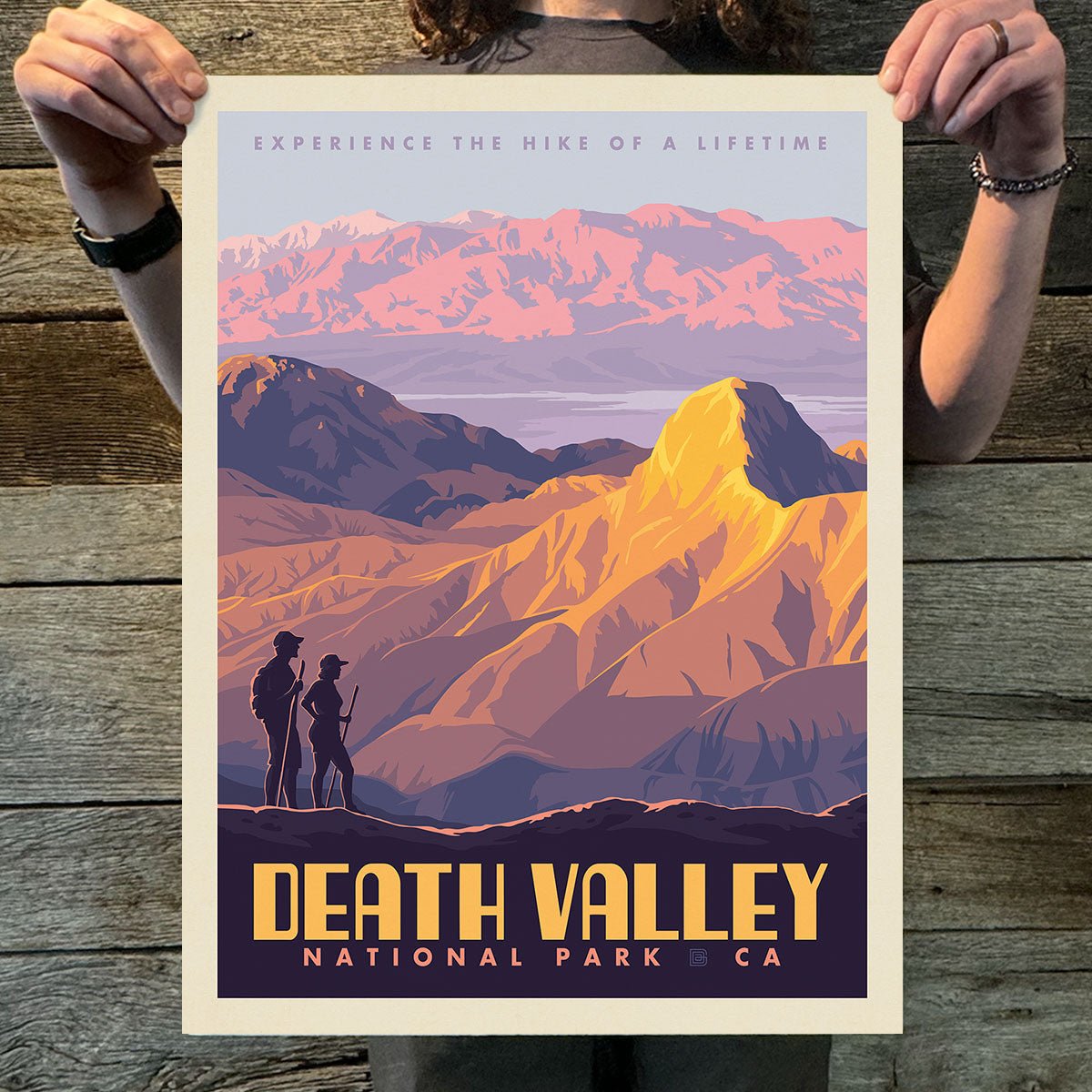 Death Valley National Park: Hikers (63 National Parks) Art Print - Wander Together Outfitters