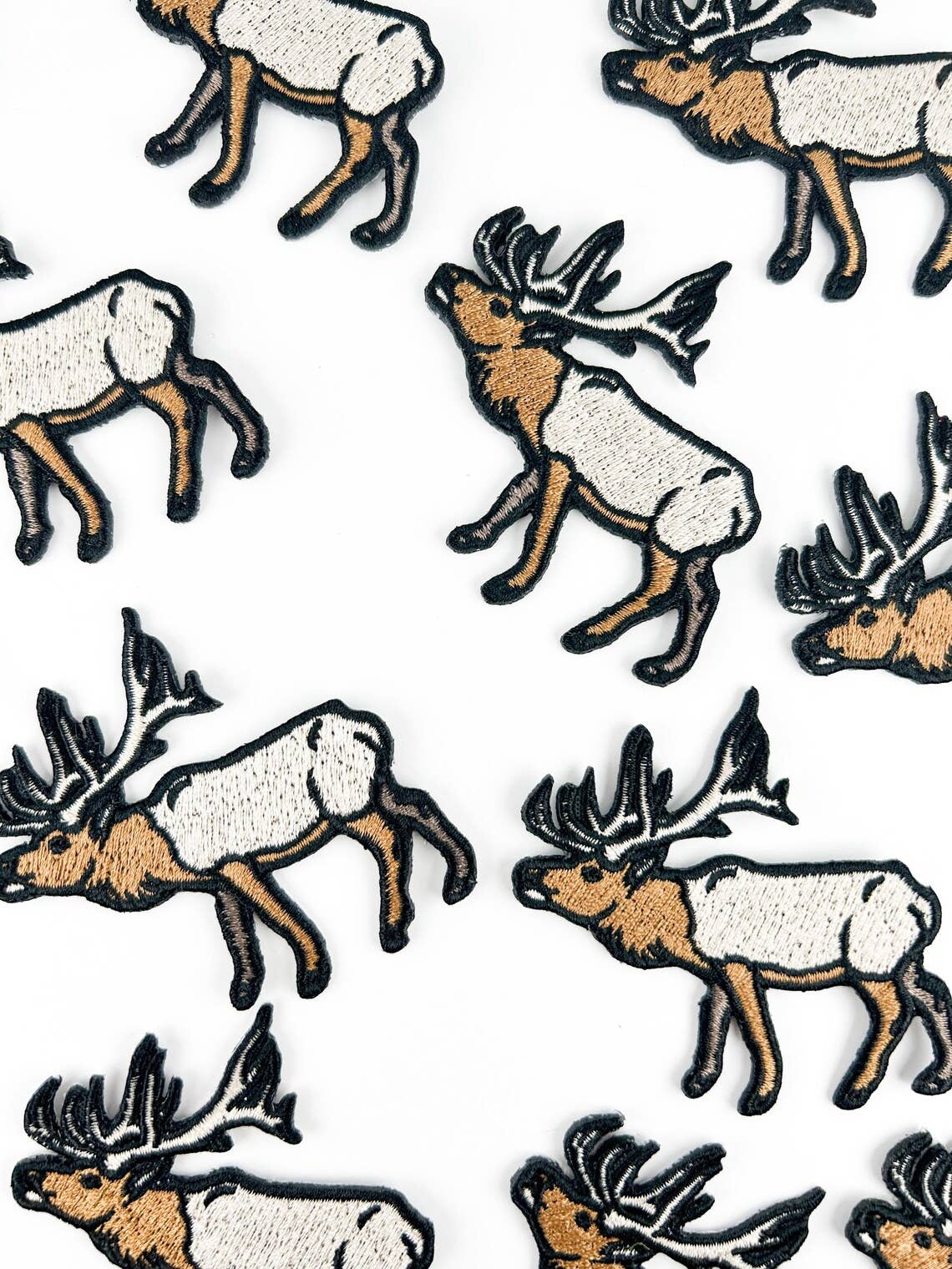 Deer or Elk Embroidered Iron On Patches - Wander Together Outfitters