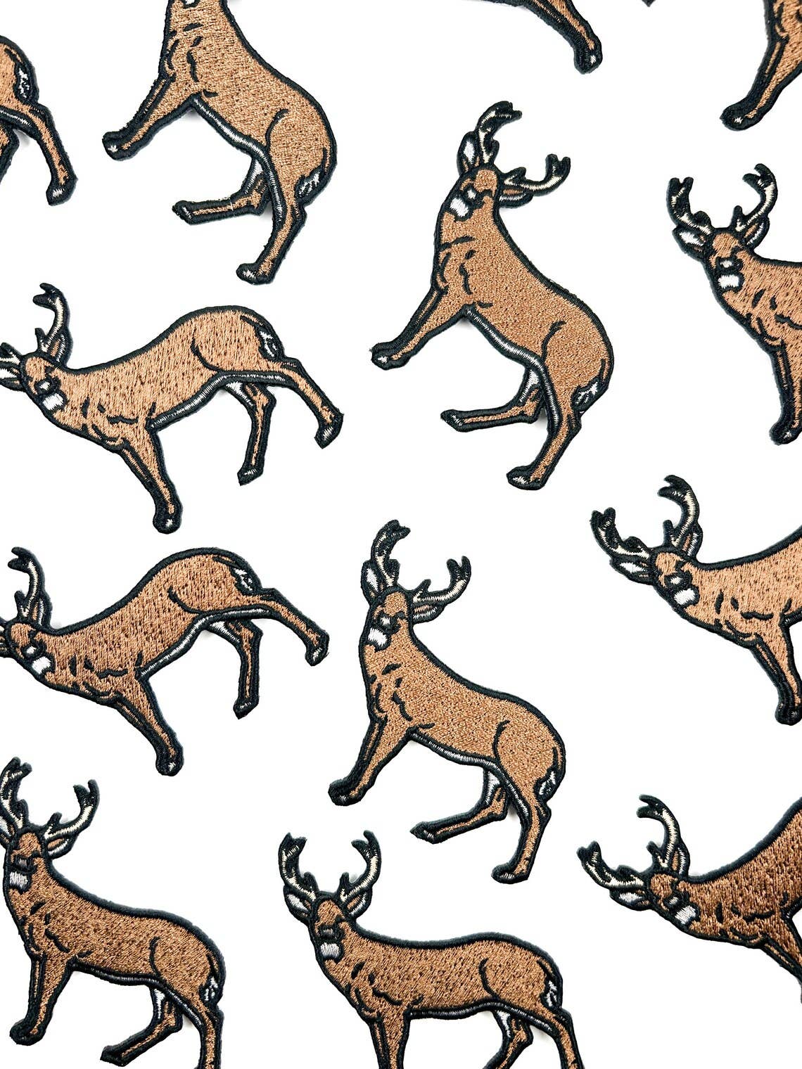 Deer or Elk Embroidered Iron On Patches - Wander Together Outfitters