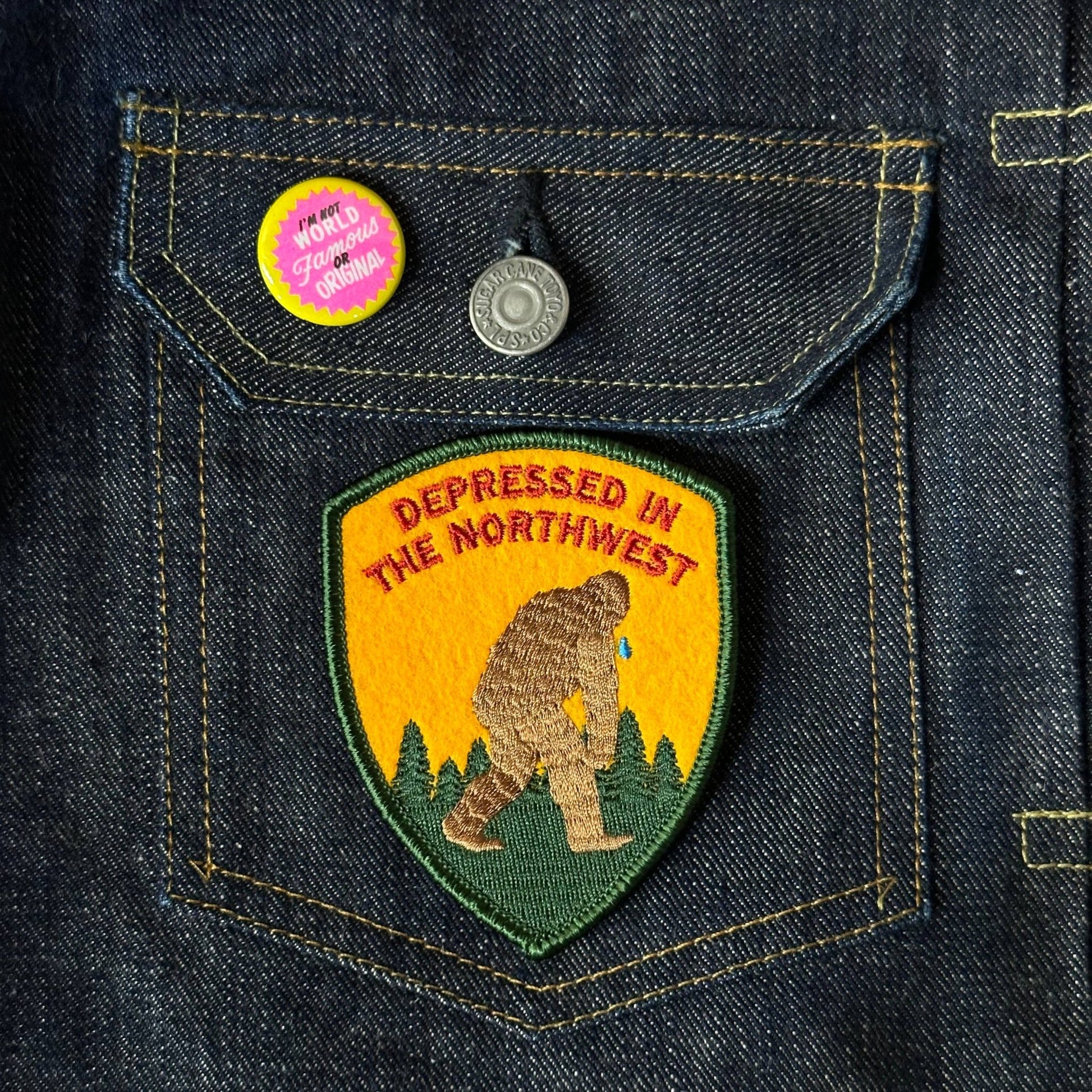 "Depressed In The Northwest" Broken Hearted Bigfoot Patch - Wander Together Outfitters