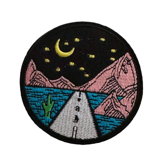 Desert Road Night Iron On Patch - Wander Together Outfitters