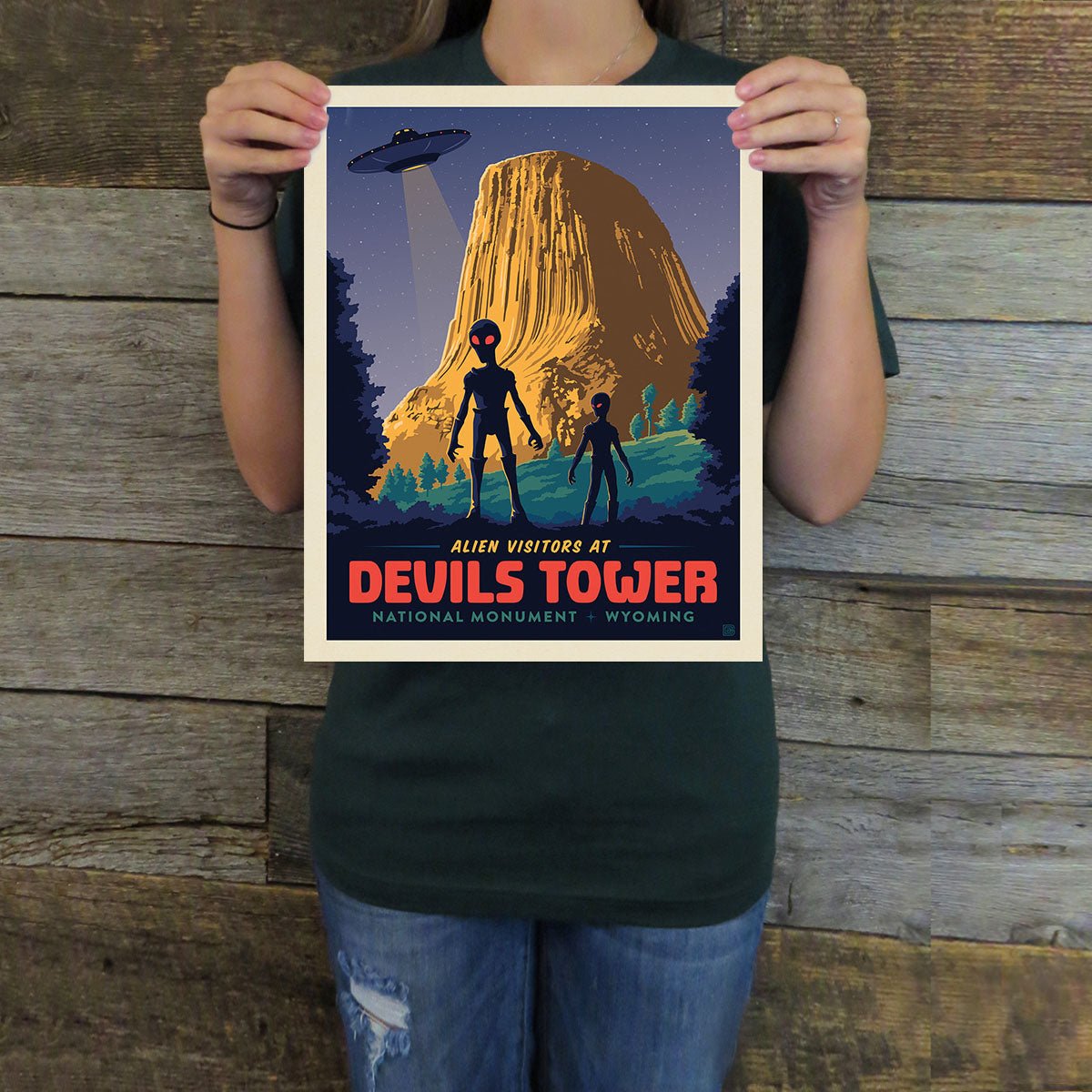 Devils Tower: Aliens (American Travel) Art Print - Wander Together Outfitters