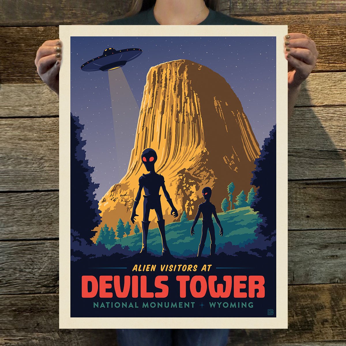 Devils Tower: Aliens (American Travel) Art Print - Wander Together Outfitters