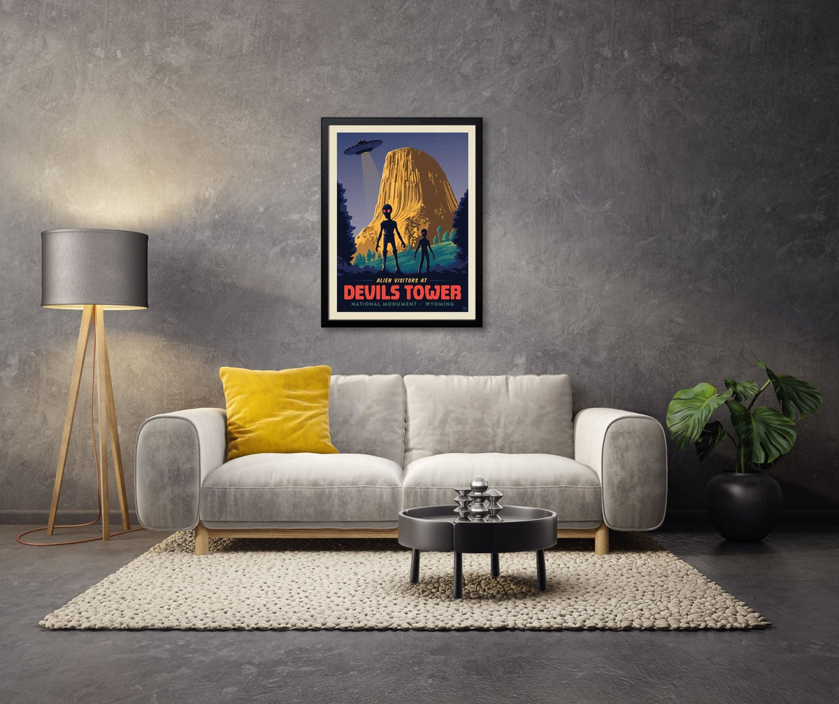 Devils Tower: Aliens (American Travel) Art Print - Wander Together Outfitters