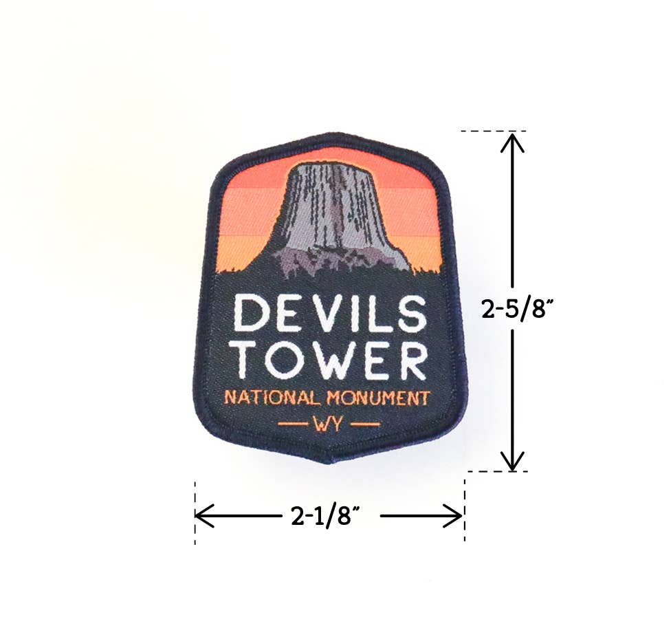 Devils Tower National Monument Woven Iron On Patch - Wander Together Outfitters