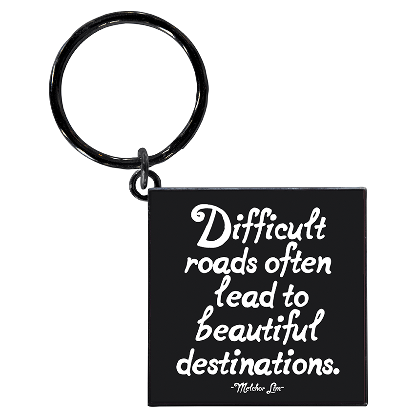 "Difficult Roads Often Lead to Beautiful Destinations" Keychain - Wander Together Outfitters