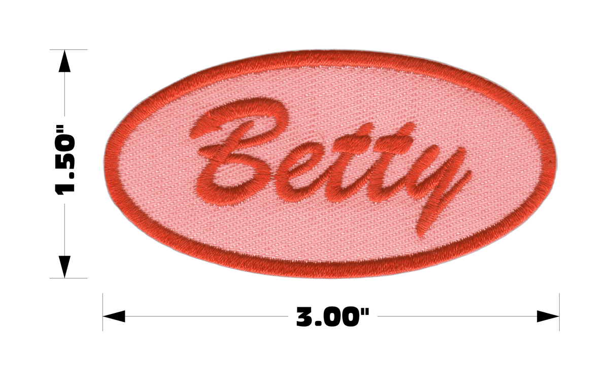 Diner Name Tag "Betty" Pink Retro Style Iron On Patch - Wander Together Outfitters