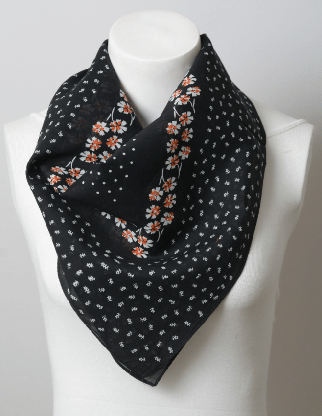 Ditsy Floral Print Bandana (Yellow or Black) (CLEARANCE) - Wander Together Outfitters