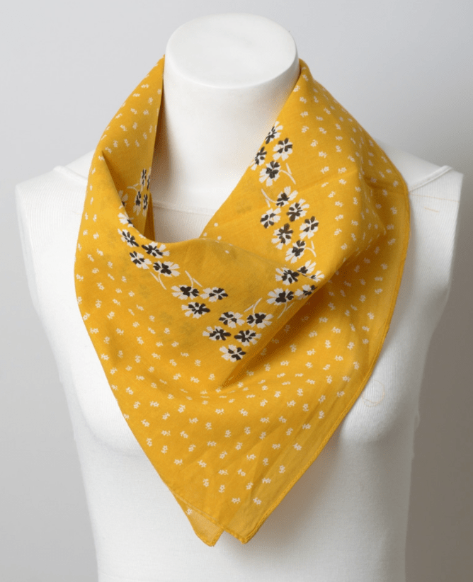 Ditsy Floral Print Bandana (Yellow or Black) (CLEARANCE) - Wander Together Outfitters