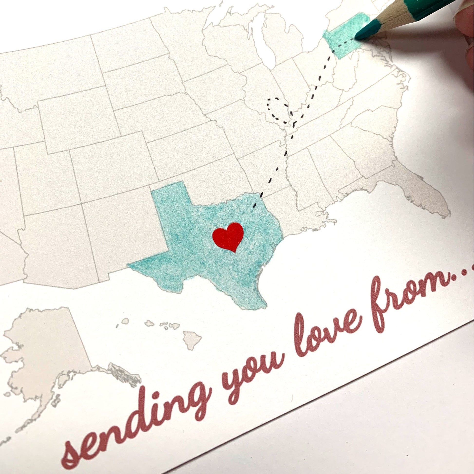 DIY "Missing You" Heart Long Distance Greeting Card - Wander Together Outfitters