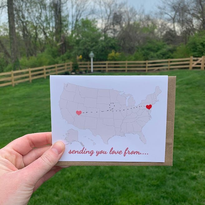 DIY "Sending Love" Heart Long Distance Greeting Card - Wander Together Outfitters