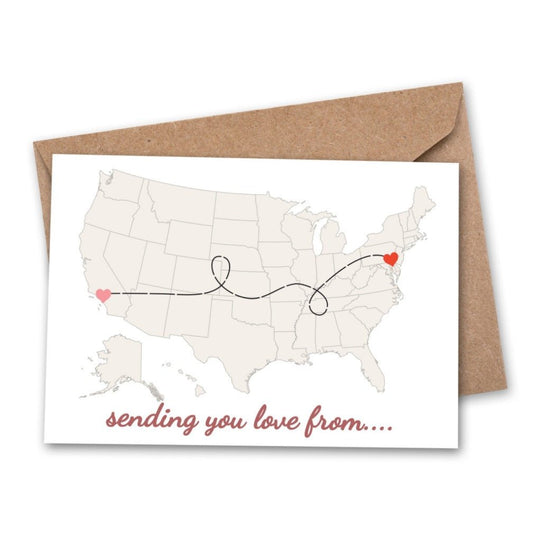 DIY "Sending Love" Heart Long Distance Greeting Card - Wander Together Outfitters