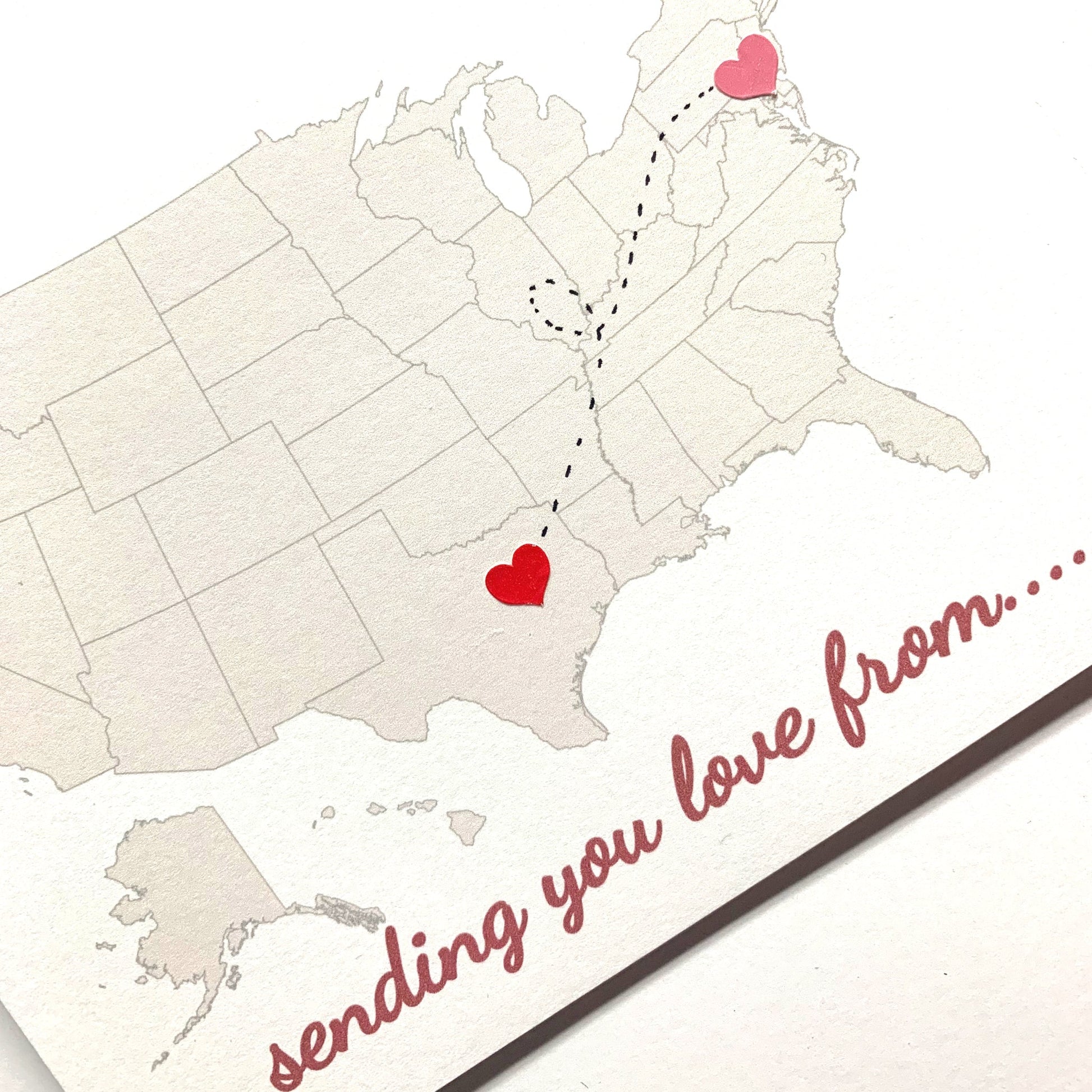 DIY "Sending Love" Heart Long Distance Greeting Card - Wander Together Outfitters