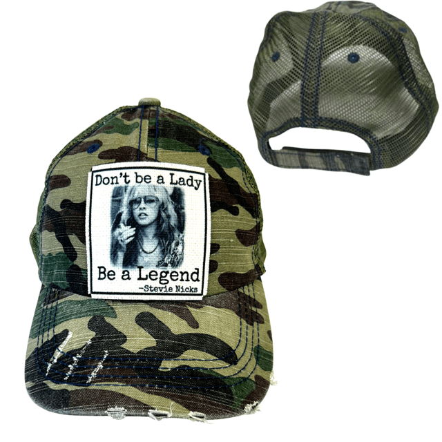 "Don't Be A Lady, Be a Legend" Stevie Nicks Distressed Cap - Wander Together Outfitters