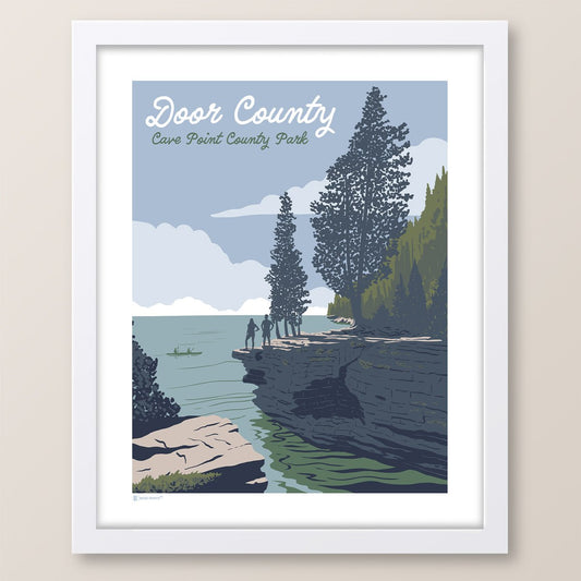 Door County Wisconsin Cave Point Print - Wander Together Outfitters