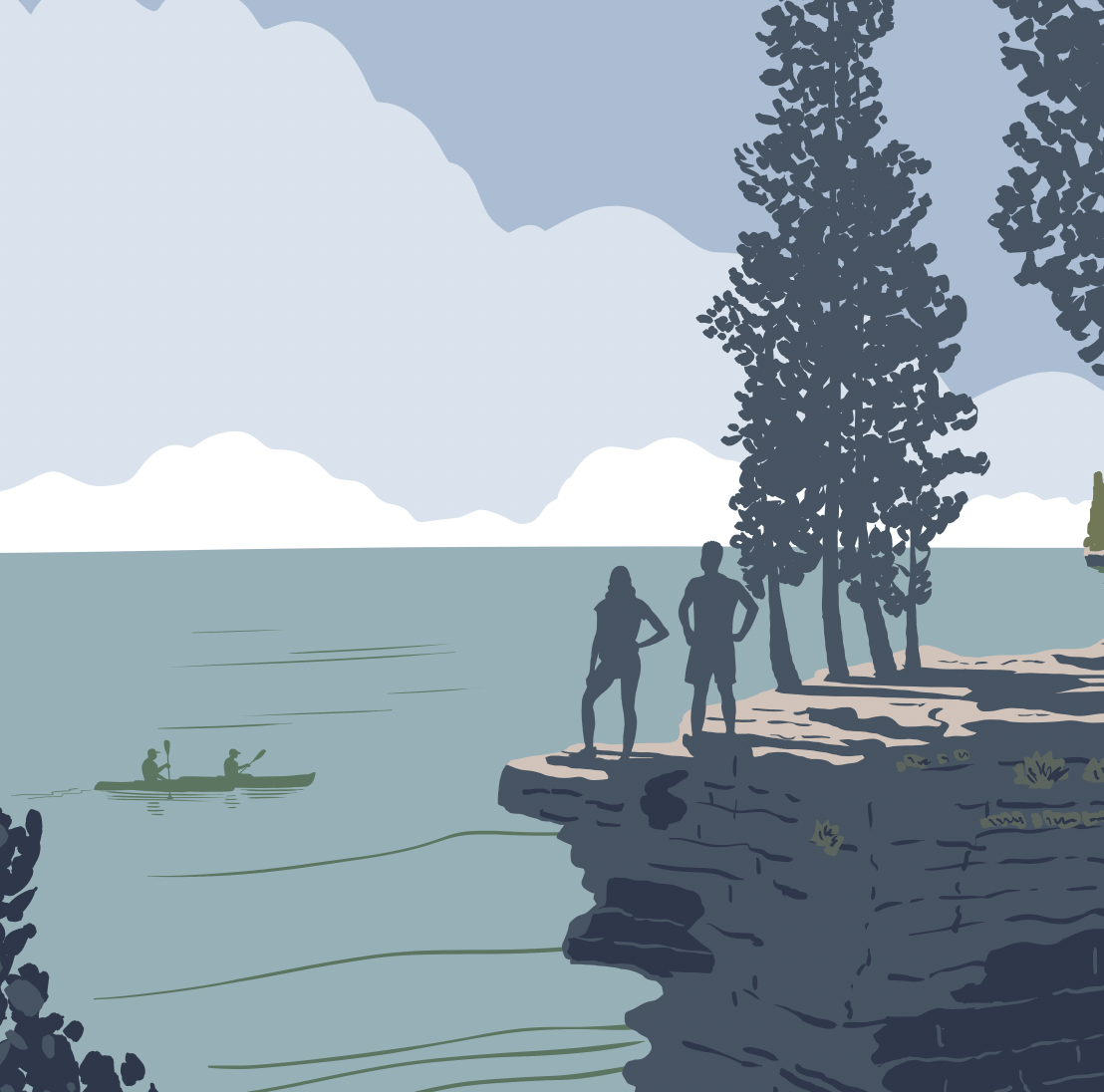 Door County Wisconsin Cave Point Print - Wander Together Outfitters