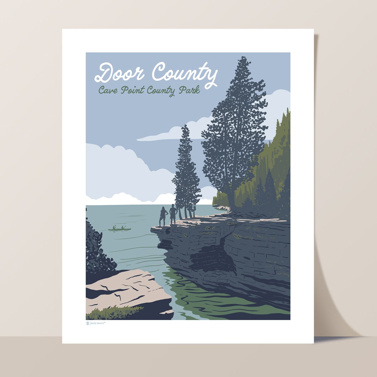 Door County Wisconsin Cave Point Print - Wander Together Outfitters