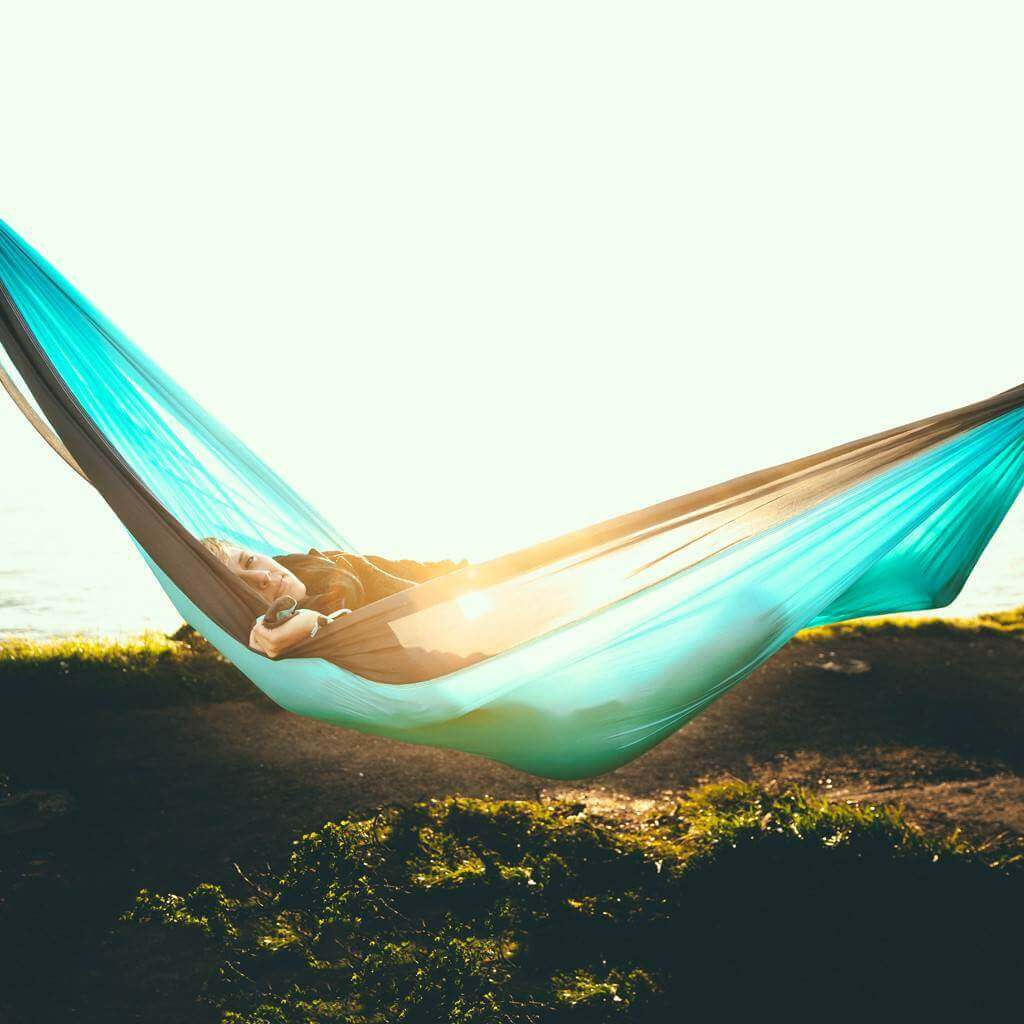 Double Hammock & Straps (Aqua & Charcoal) - Wander Together Outfitters