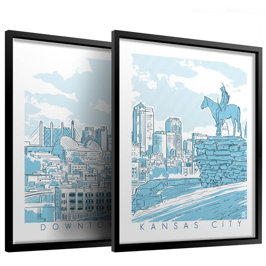 Downtown Kansas City Print Set of 2 - Wander Together Outfitters