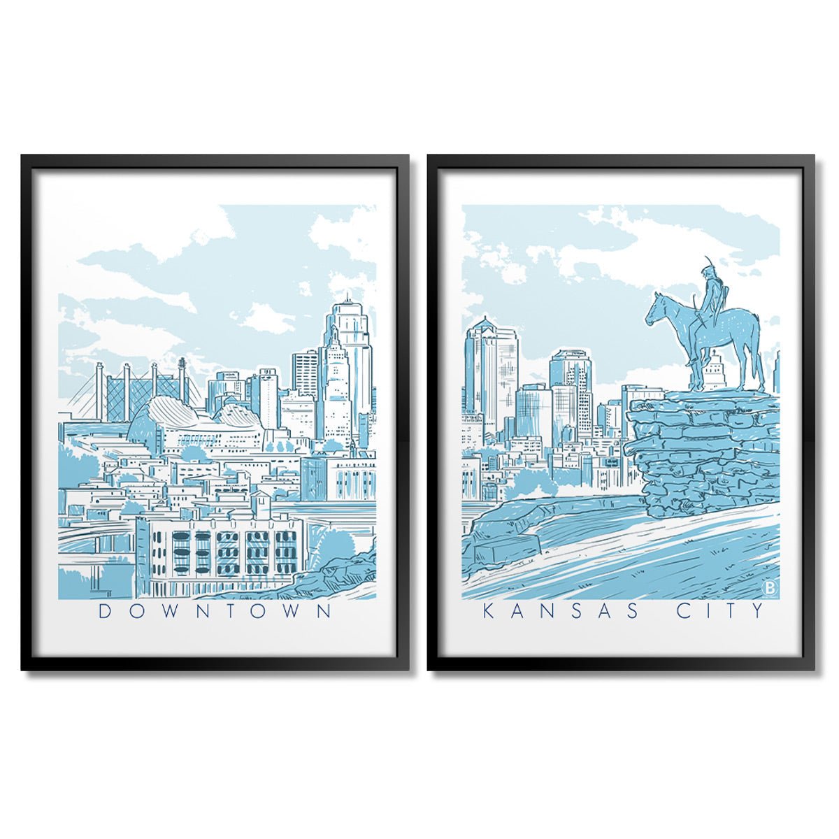 Downtown Kansas City Print Set of 2 - Wander Together Outfitters