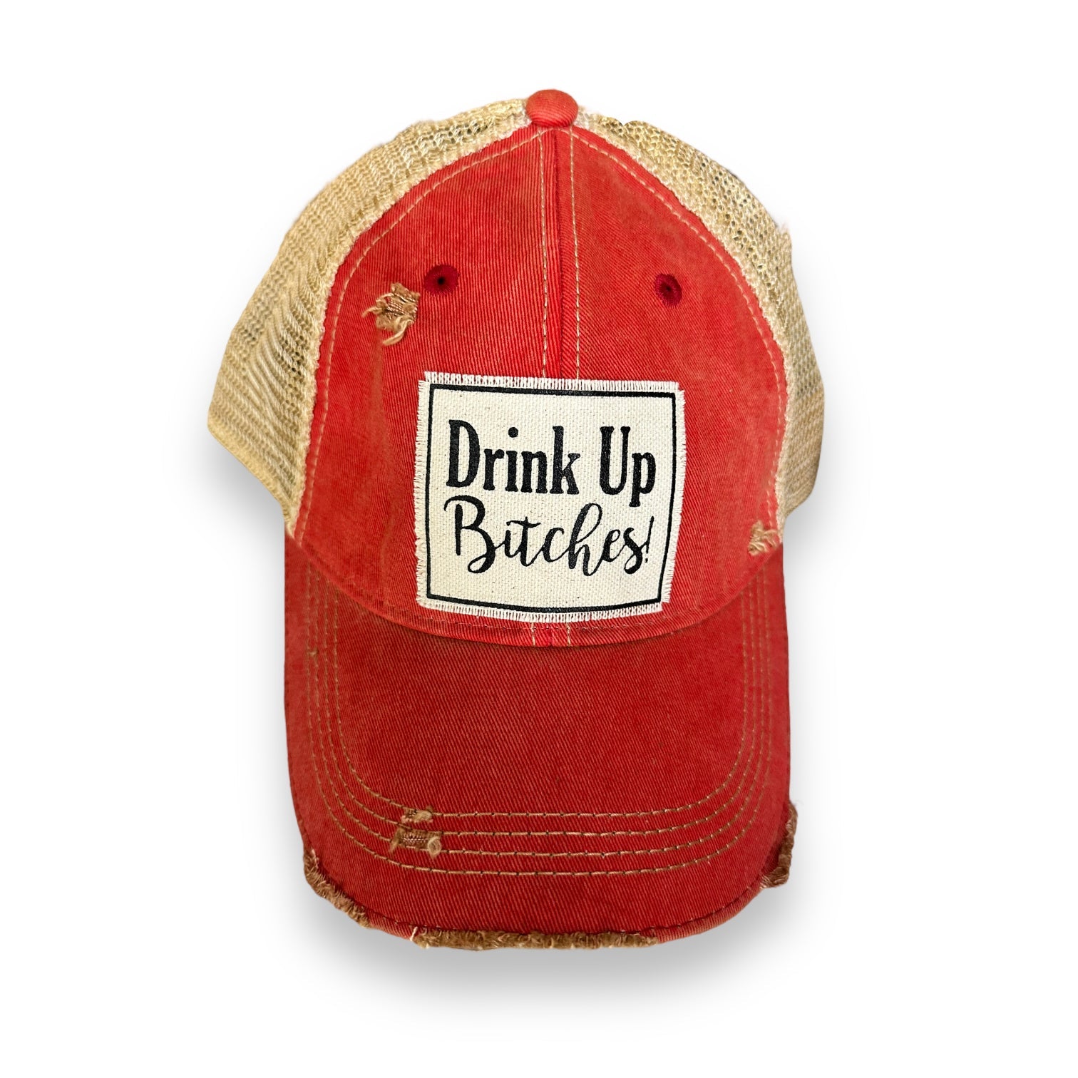 “Drink Up” Distressed Trucker Cap (SALE) - Wander Together Outfitters