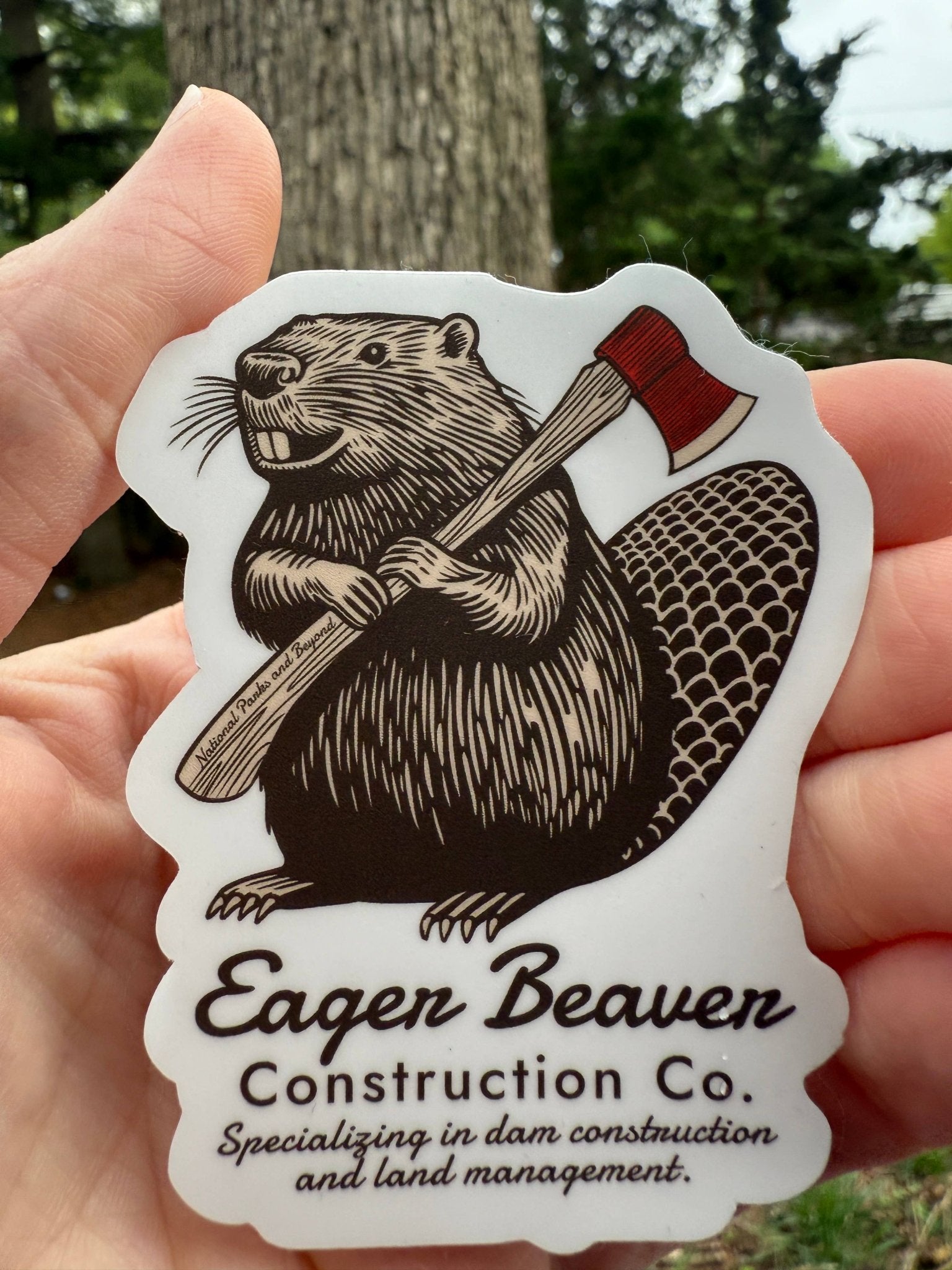 "Eager Beaver Construction Company" 3" Vinyl Sticker - Wander Together Outfitters