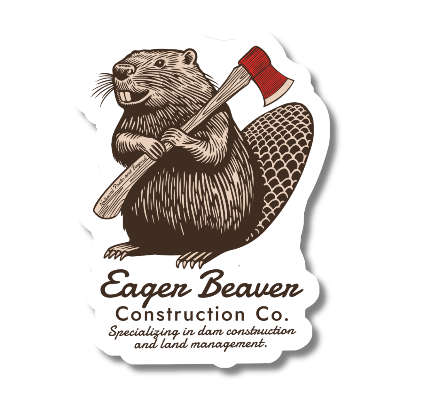 "Eager Beaver Construction Company" 3" Vinyl Sticker - Wander Together Outfitters