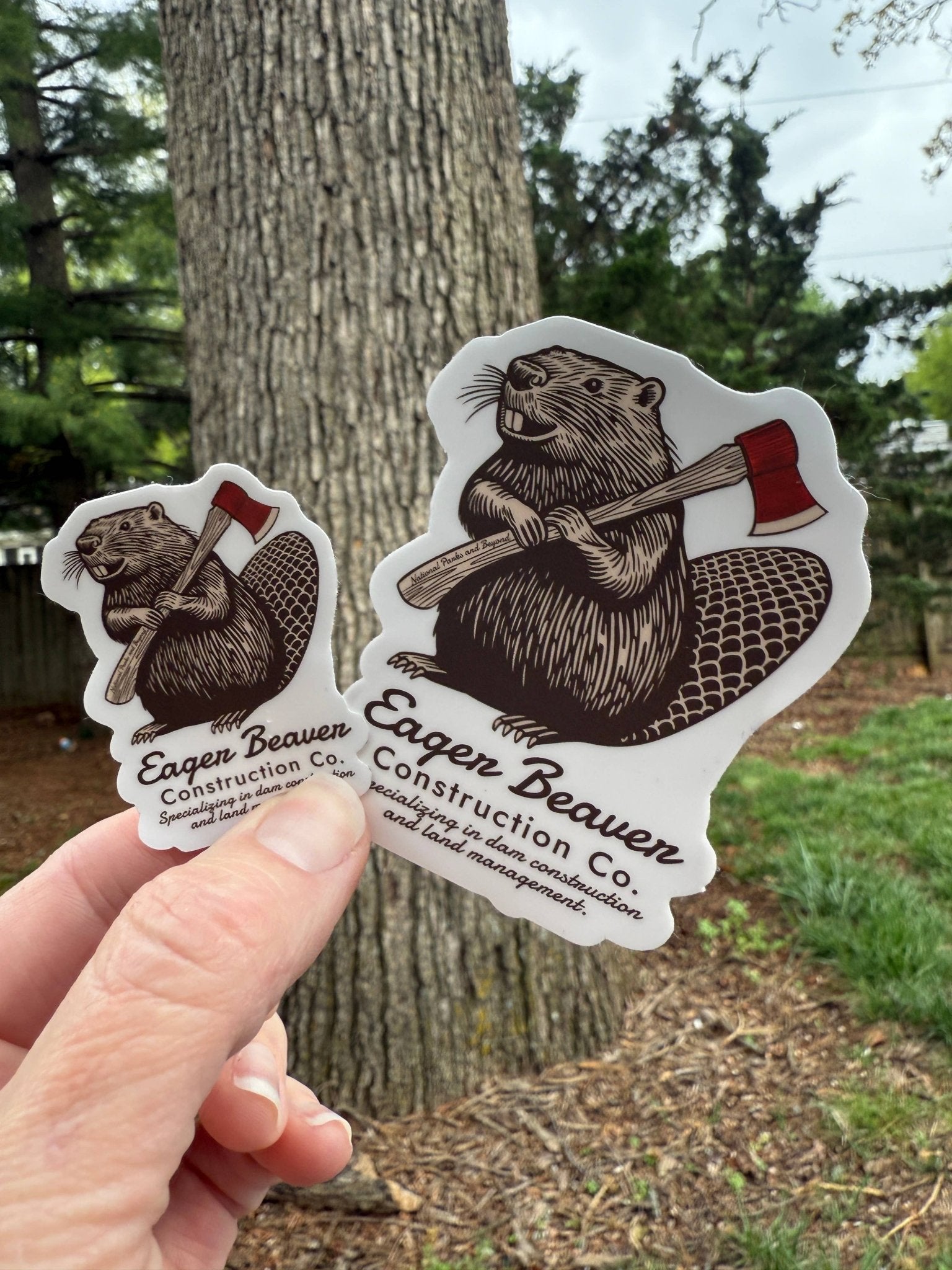 "Eager Beaver Construction Company" 3" Vinyl Sticker - Wander Together Outfitters