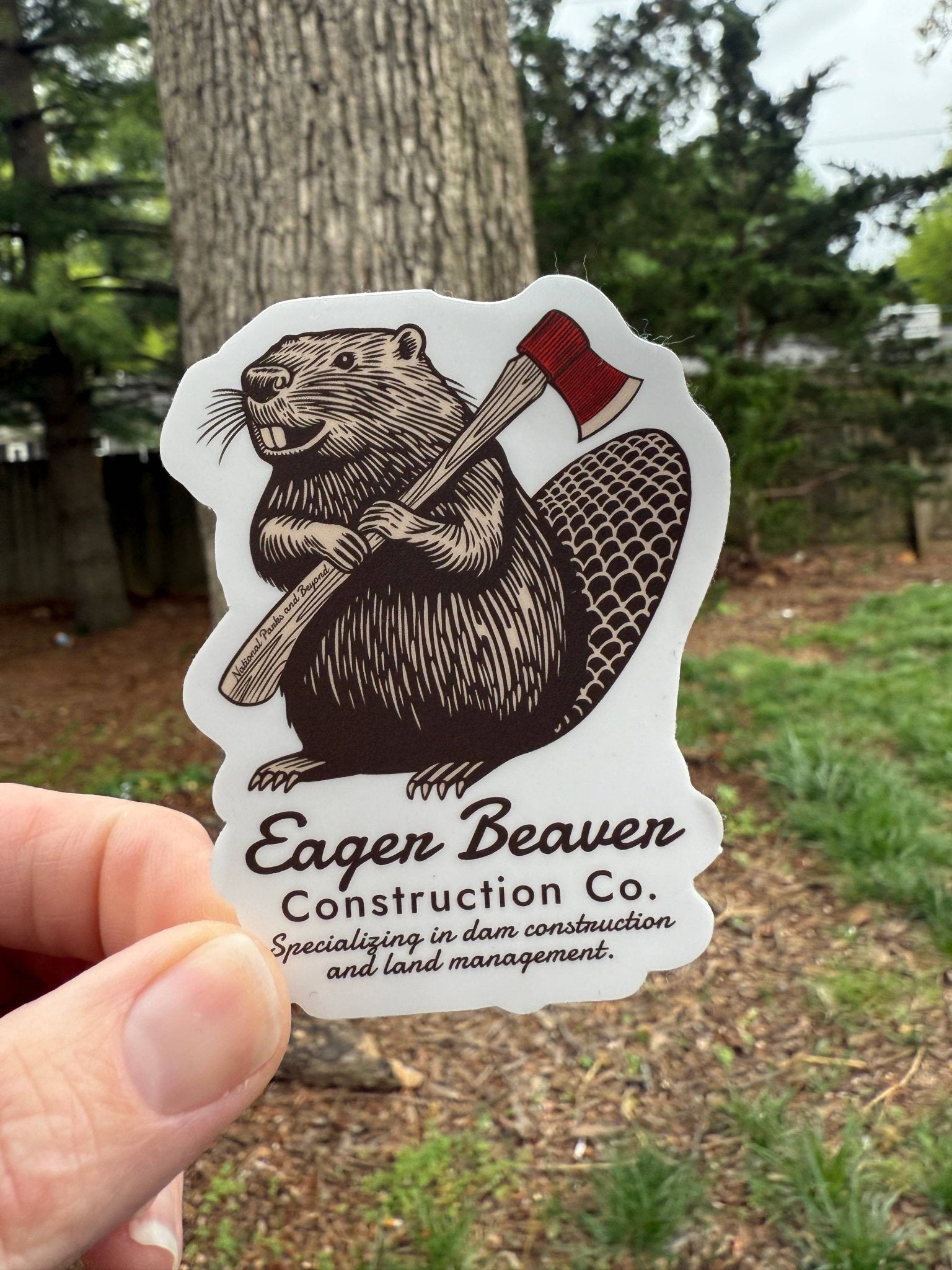 "Eager Beaver Construction Company" 3" Vinyl Sticker - Wander Together Outfitters