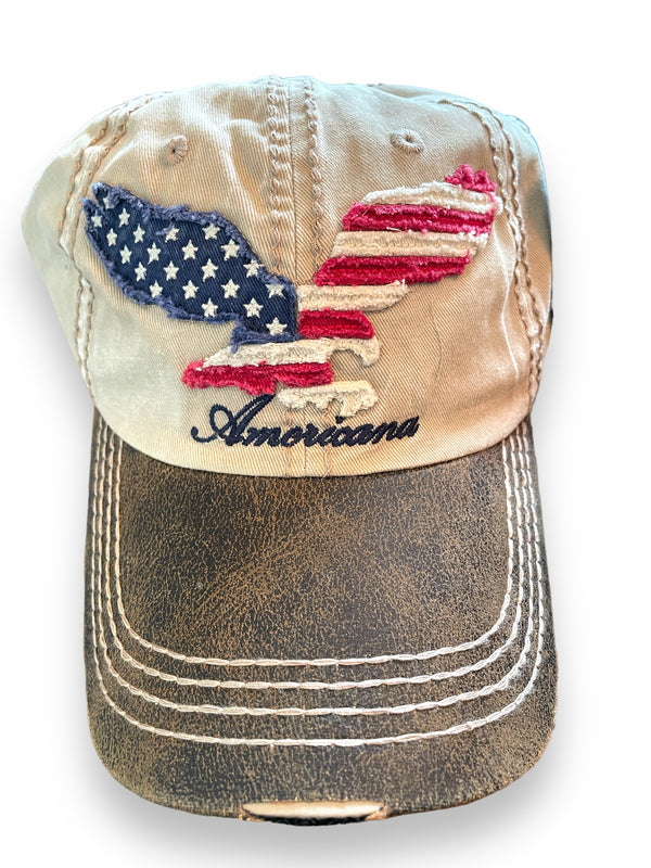 USA Americana Eagle Distressed Vintage Baseball Cap