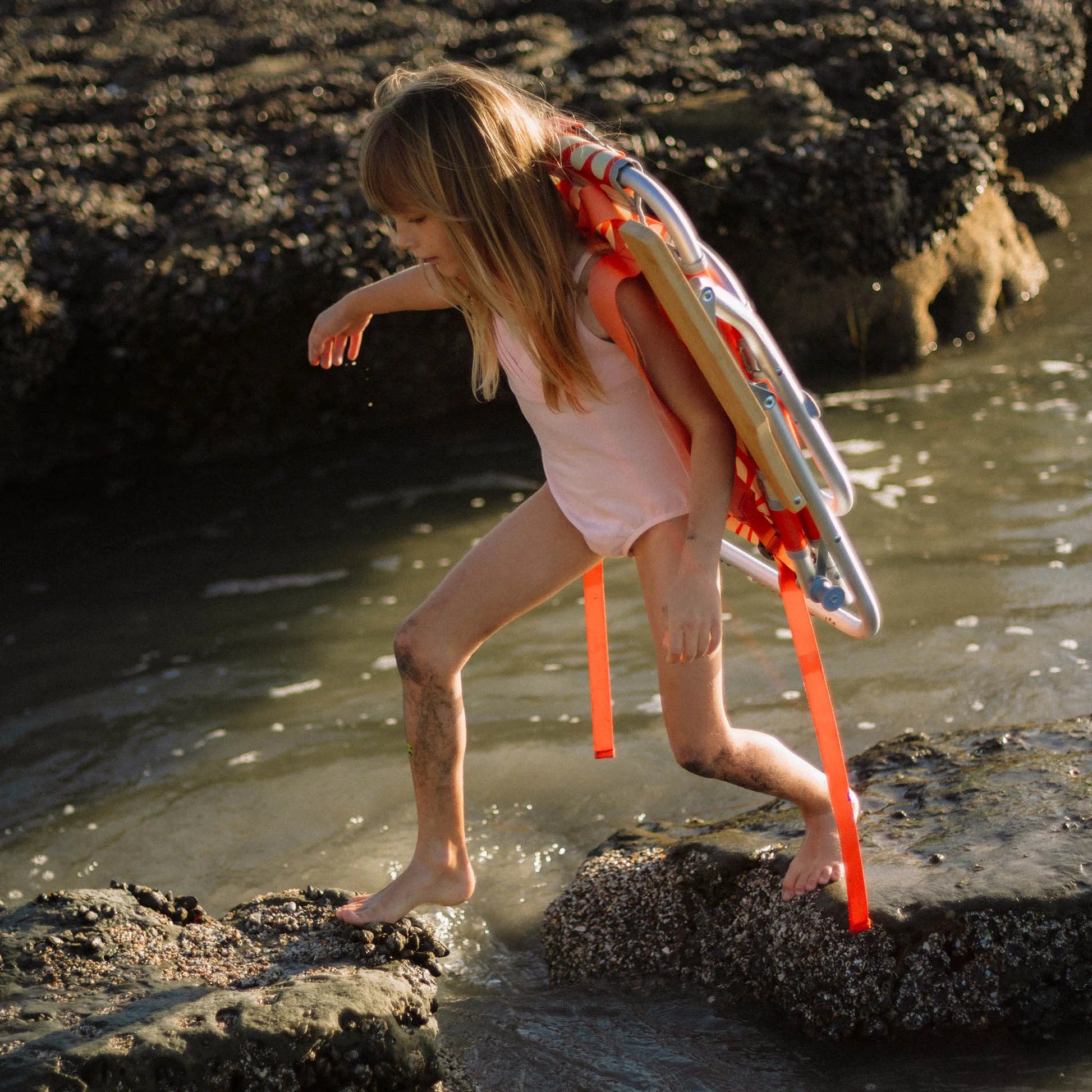 Easy Chair: Big Flowers Expedition Orange - Wander Together Outfitters