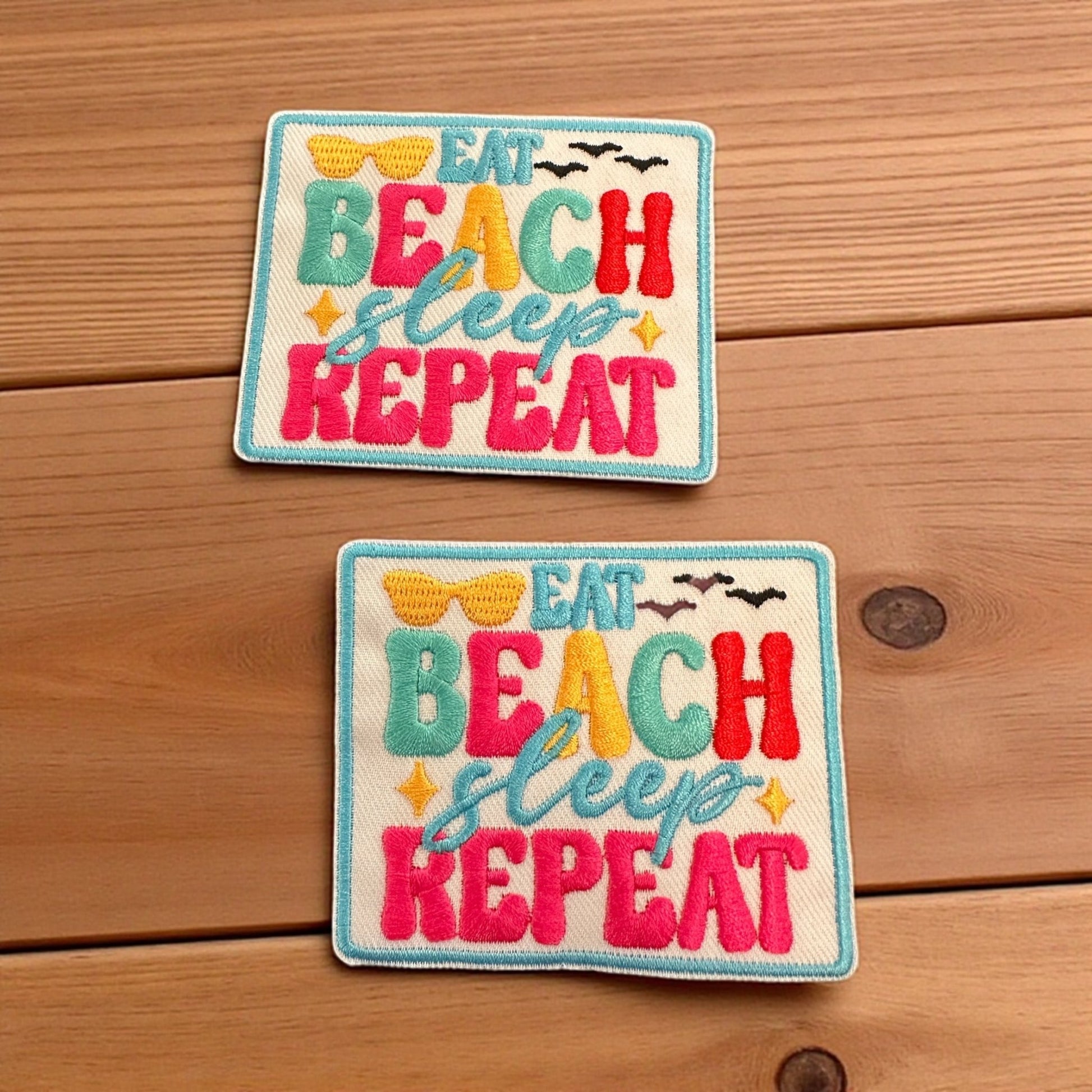 “Eat Sleep Beach Repeat” Iron On Patch - Wander Together Outfitters