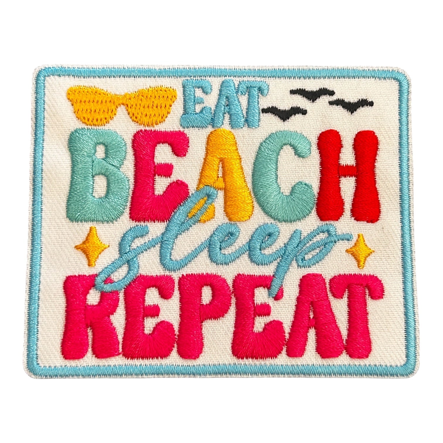 “Eat Sleep Beach Repeat” Iron On Patch - Wander Together Outfitters