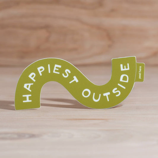 “Happiest Outside” Squiggle Vinyl Sticker