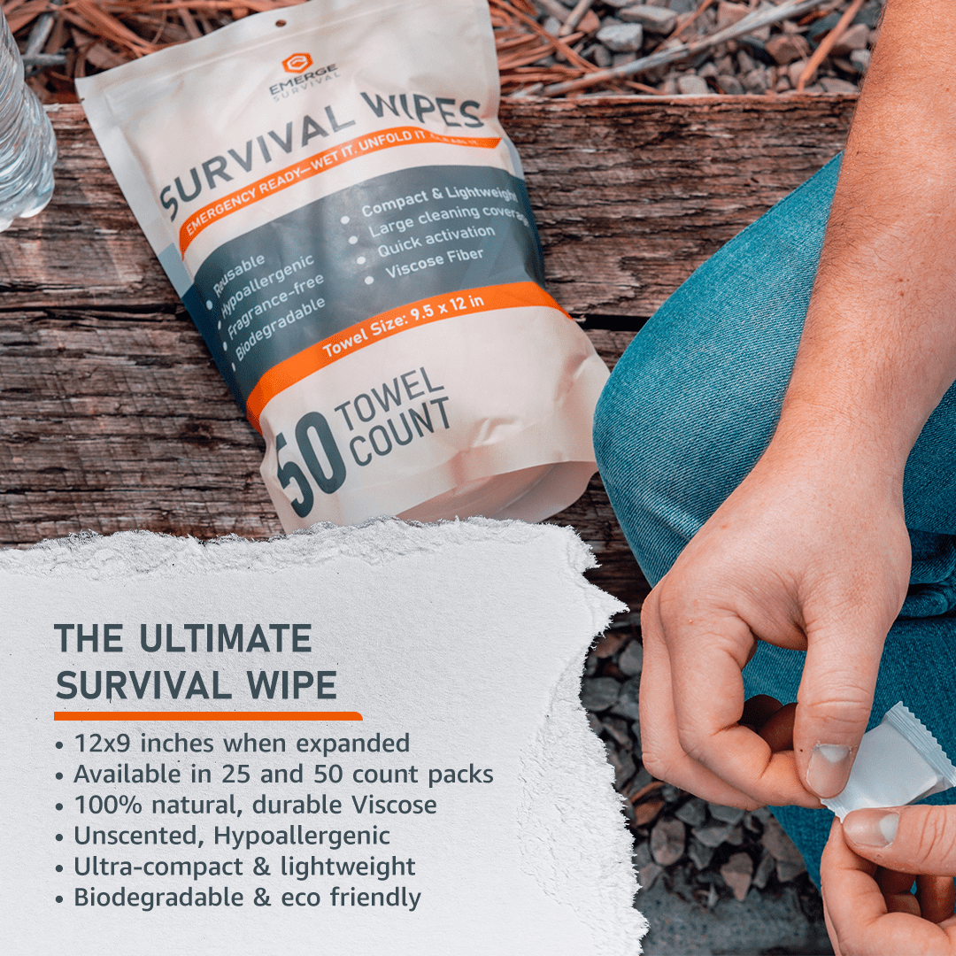 Emerge Survival Wipes - 50ct - Wander Together Outfitters