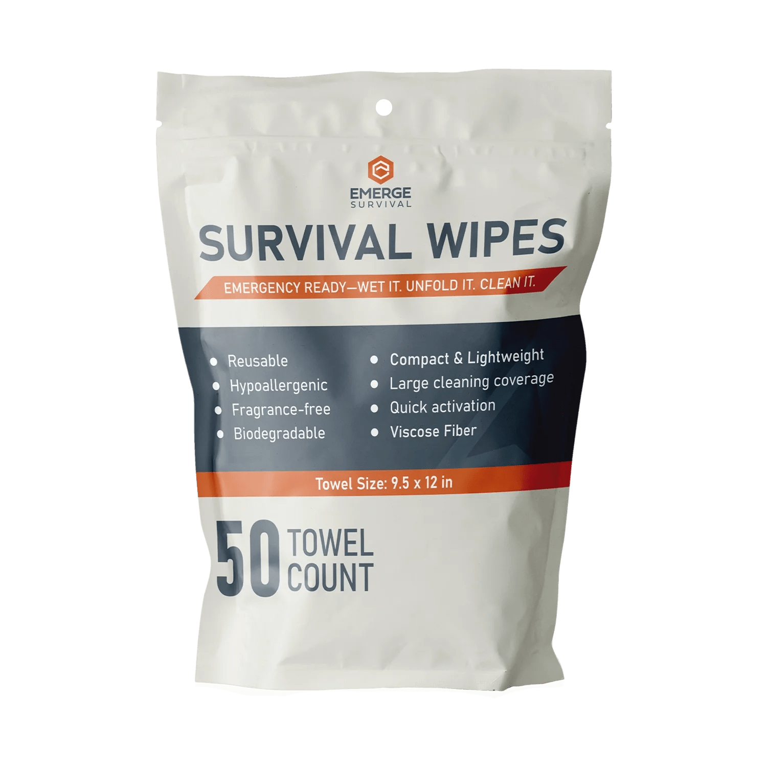 Emerge Survival Wipes - 50ct - Wander Together Outfitters